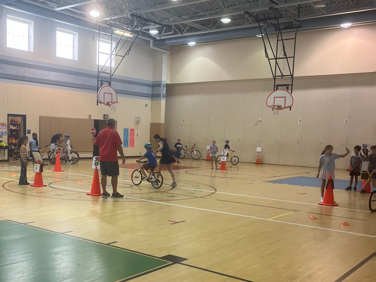 children riding bikes