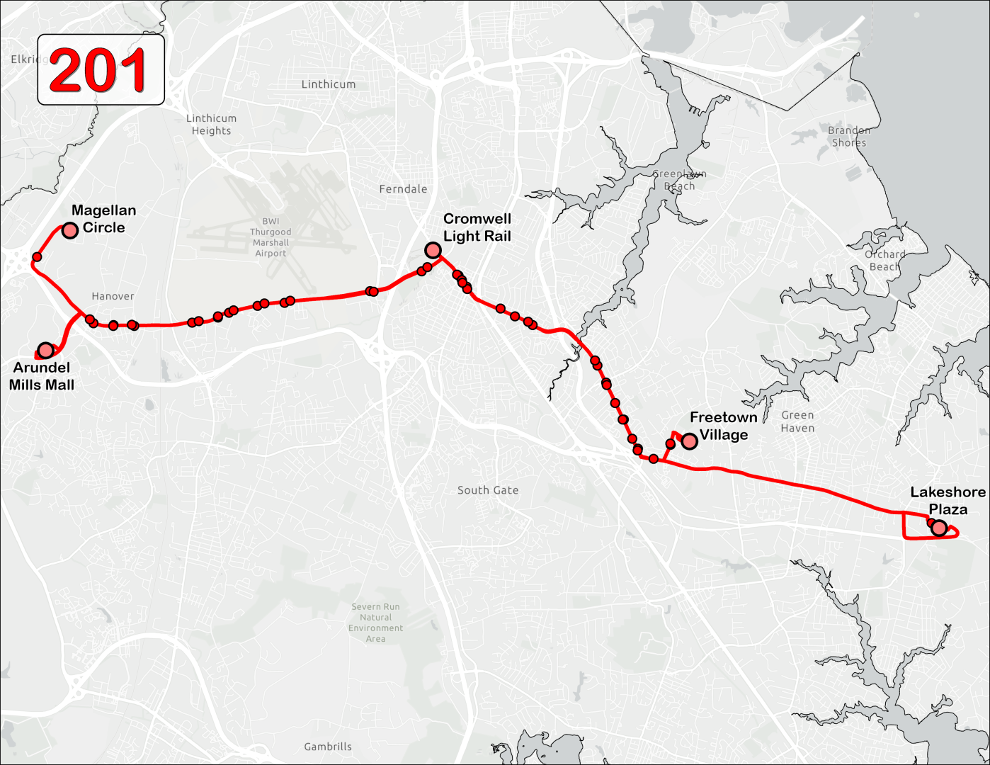 201 Route - August 2024