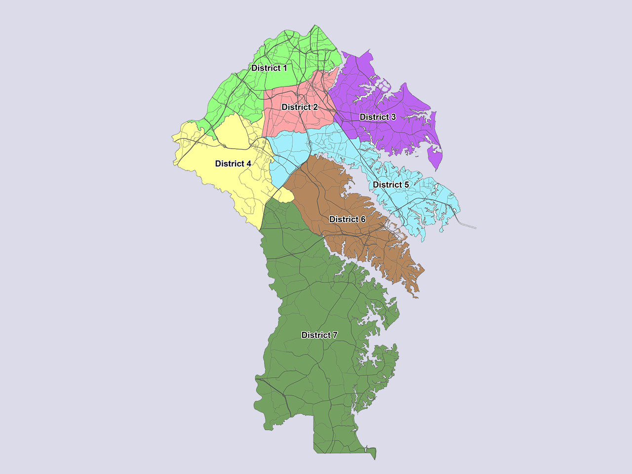 County Council District Map 2024