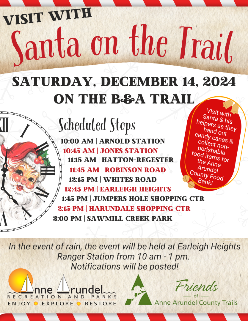 Santa on the Trail B&A Trail December 14, 2024