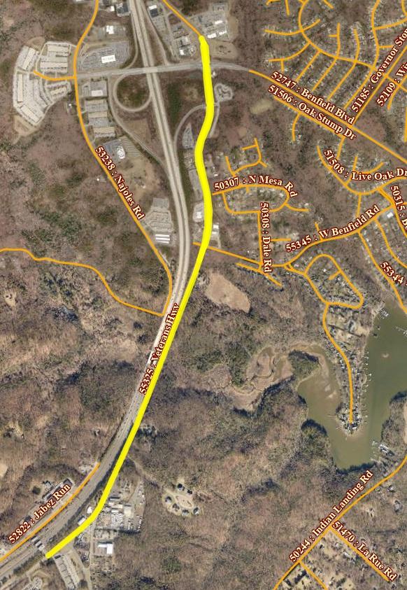 Veterans Hwy Map of Road Work Area October 2024