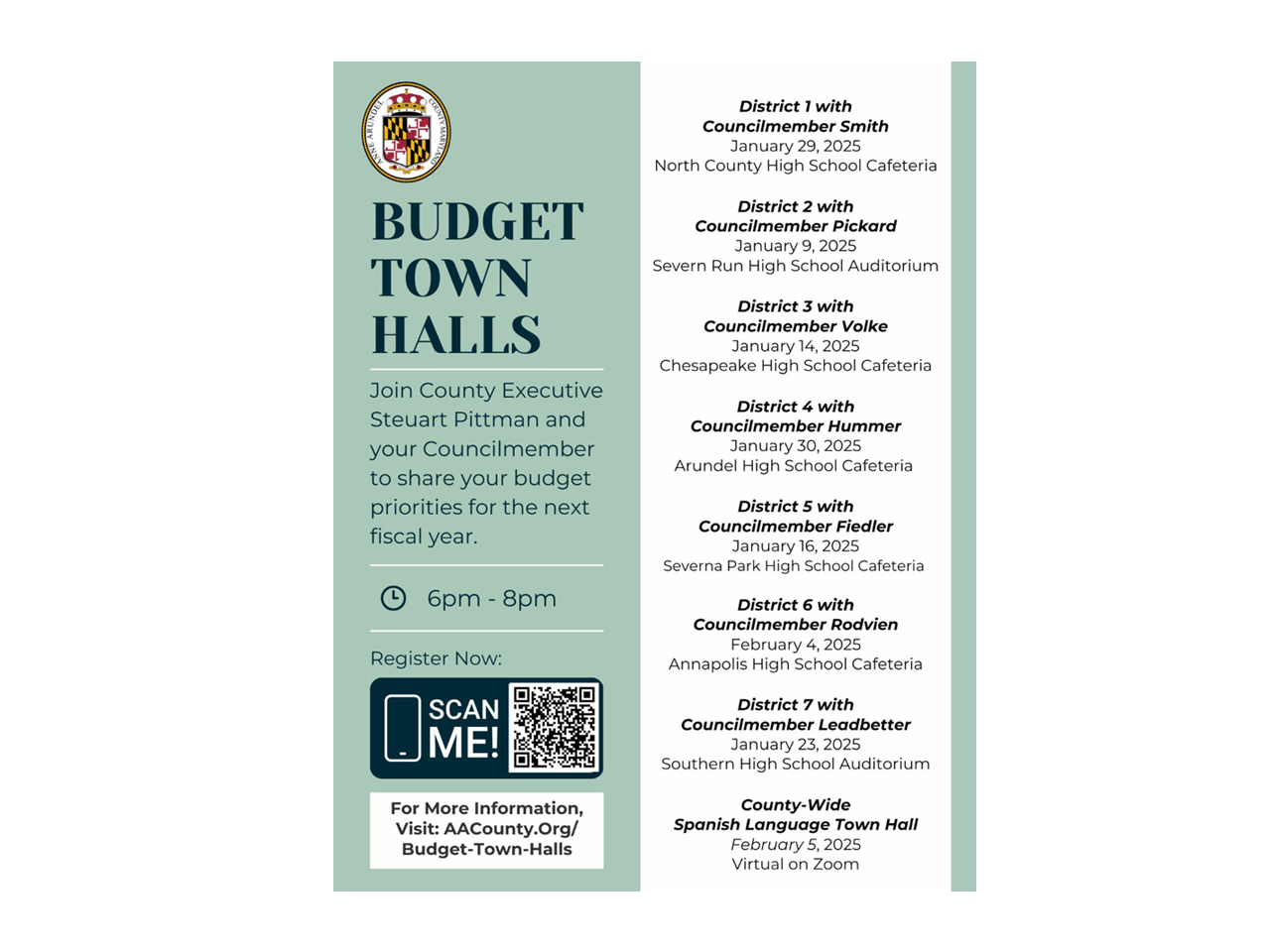 Budget Town Halls Flyer